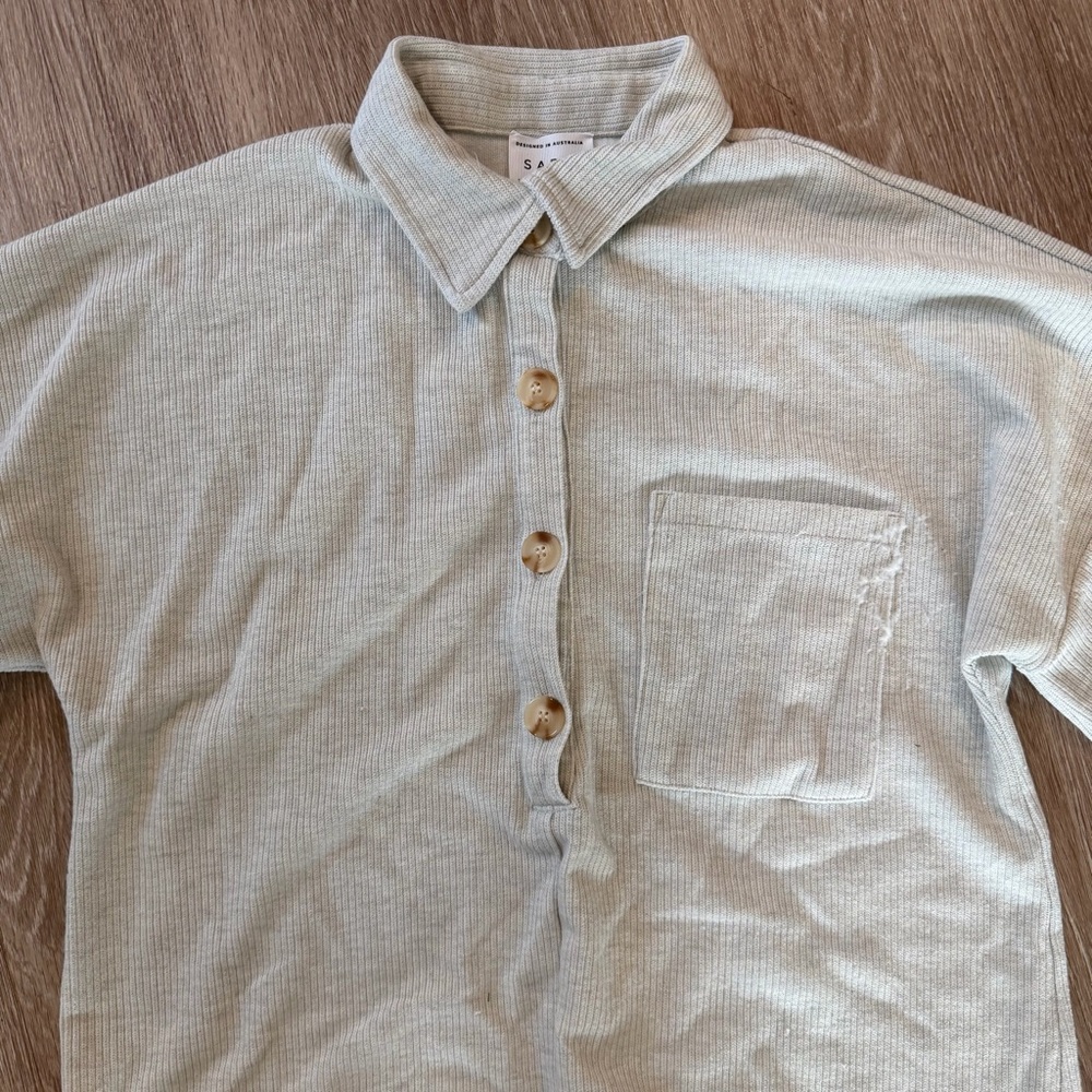 SABO Australia ribbed Milena Playsuit beige sz XS - Picture 4 of 7